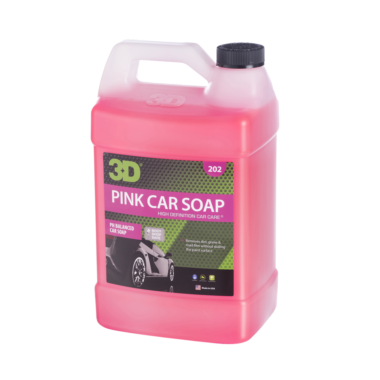 pink car soap gallon